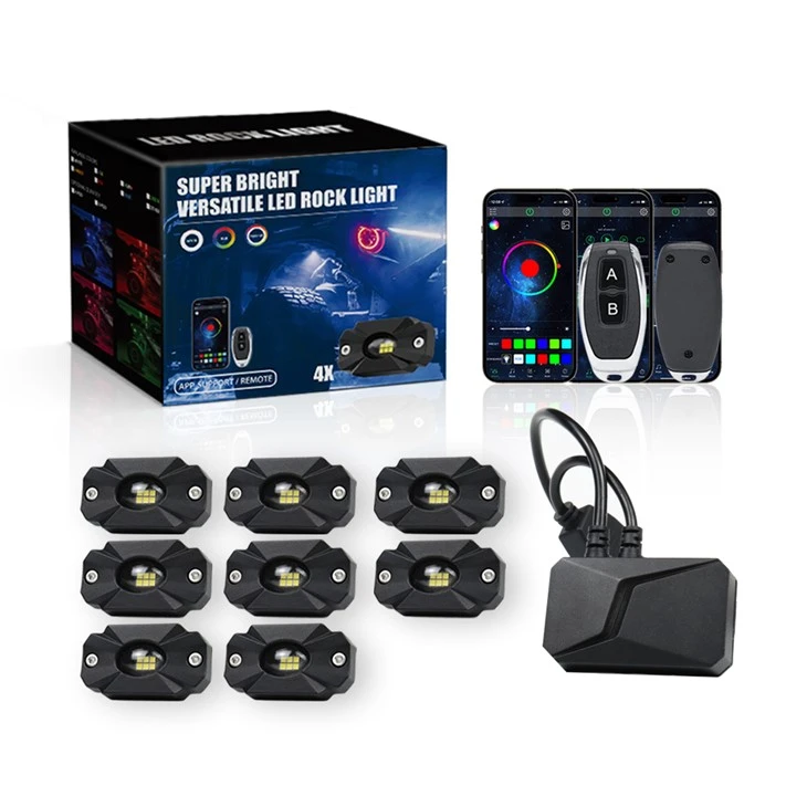 Vícebarevné podsvícení LED Rock Lights s 8 pouzdry