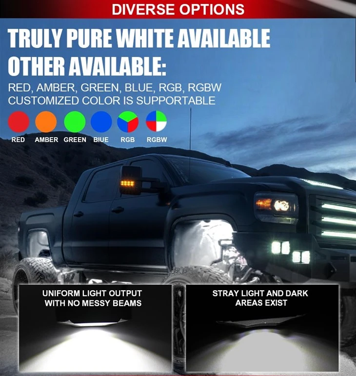Multicolor Underglow Light 8 Pods LED Rock Lights